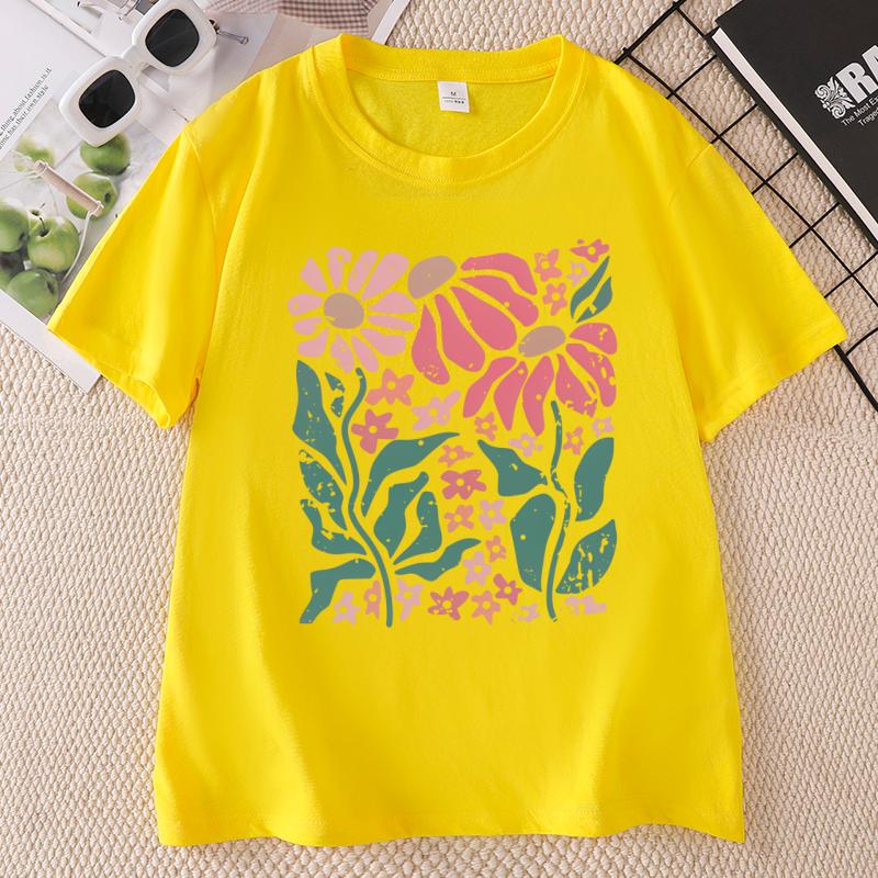 Boho Daisy Flower Tee Shirt Unisexs Botanical Tee Boho Wildflower T Shirt Plan Floral Tshirt Gardener Trendy Tee Unisex Tops