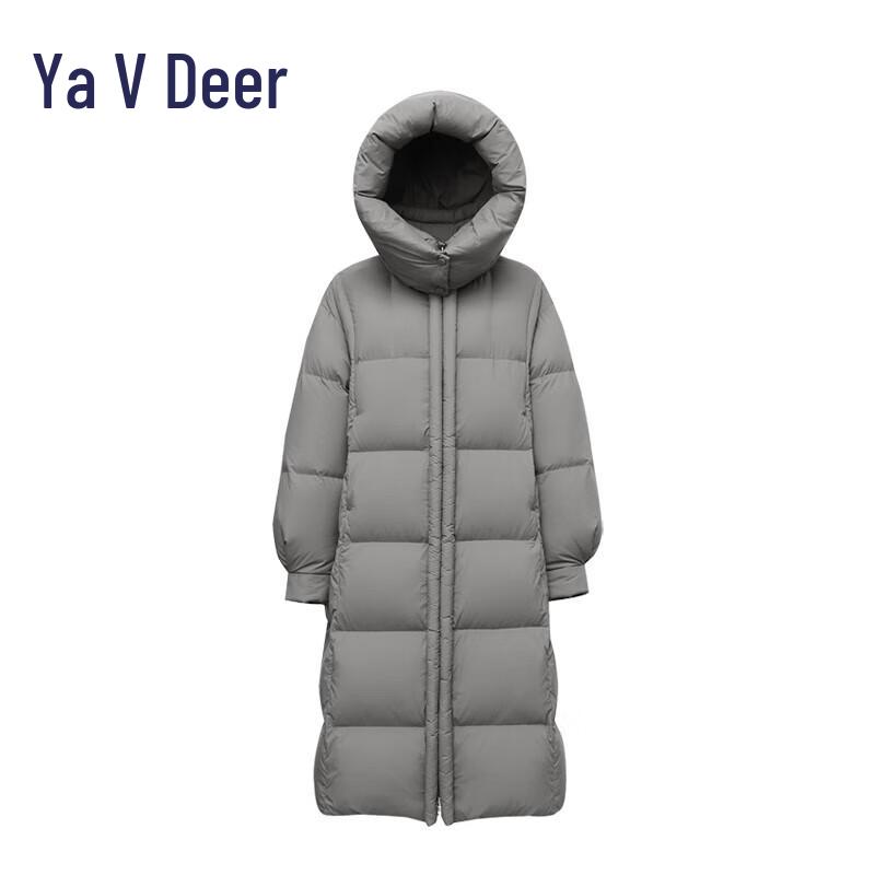 Yalu Women's Solid Hooded Long Down Jacket YYXFF5169