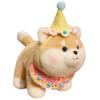 Shiba Inu Puppy Plush with Birthday Cake Hat - Cute Comfort Toy for Kids