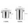 1100/1800mL Stainless Steel Lock Catch Storage Jars Moisture-proof Coffee Bean Scented Tea Bean Kitchen Food Storage Container