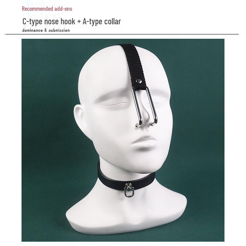 Nose Hook Headgear for Facial Domination BDSM Toy