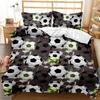 Soccer Duvet Cover Set Cool Special Effects Background for Player Kids Teen Boy Polyester Bedding Set King Size with Pillowcase