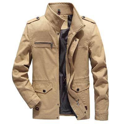 Herrenjacke aus gewaschener Baumwolle für den Außenbereich, Freizeitjacke für Frühling und Herbst, Trenchcoat für Herren