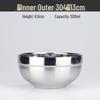 Large Double-Layer Insulated Stainless Steel Bowl with Lid - Anti-Scald, Anti-Drop, for Children and Adults, Ideal for Rice and Soup.