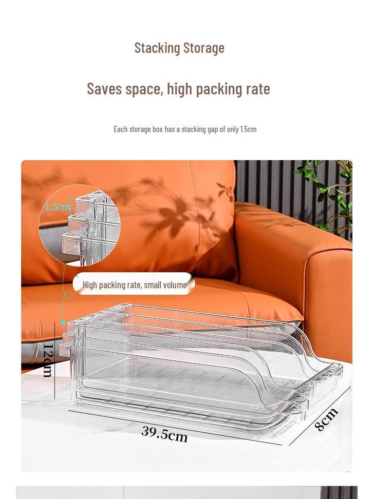 Retractable Plastic Refrigerator Organizer: Stackable Beverage and Food Storage Container