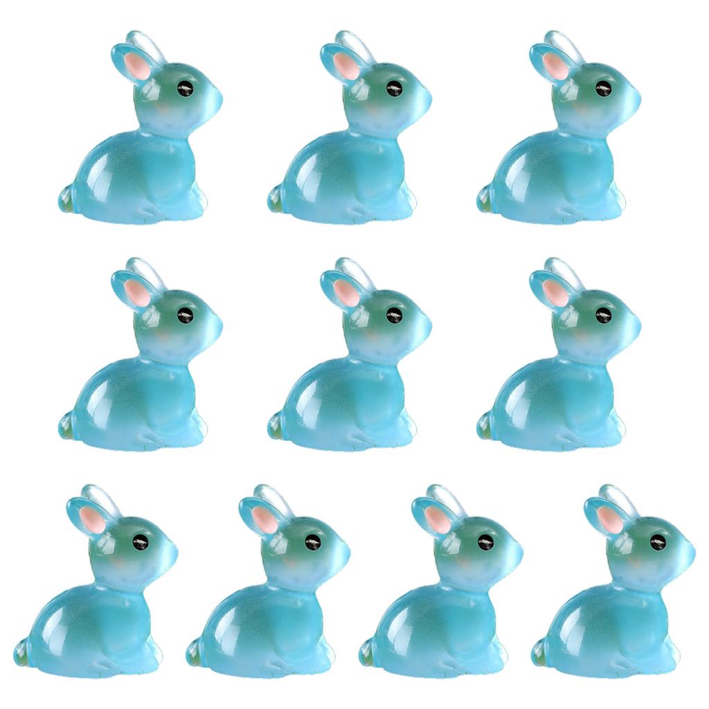 10pcs Cute Animal Miniature Bunny Figurines Garden Miniature Landscape Ornament Accessories for Easter Party Home Decor