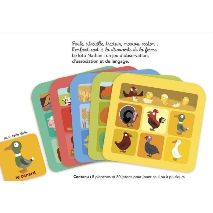 Nathan - loto de la ferme - jeu éducatif pour enfants de 3 ans et plus
