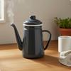 Enamel Coffee Pot Thickened Tea Long Spout Kitchenware for Home White
