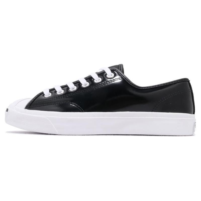 

Converse Jack Purcell Shiny Leather Vintage Casual Non-Slip Abrasion Resistant Low-Top Board Shoes Unisex Black 35.5