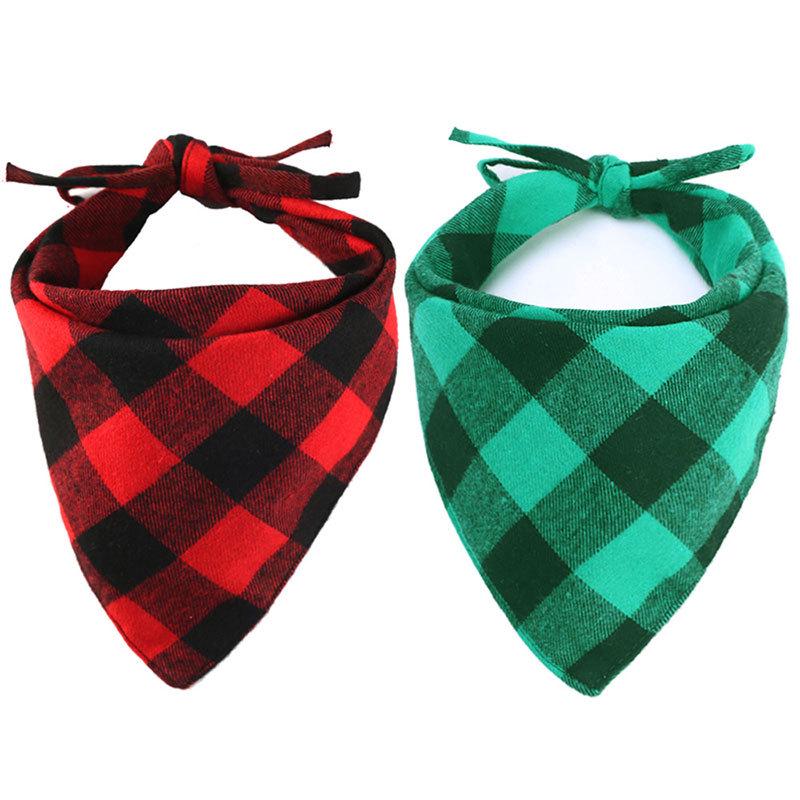 Plaid Cotton Pet Bandana Bib for Cats & Dogs