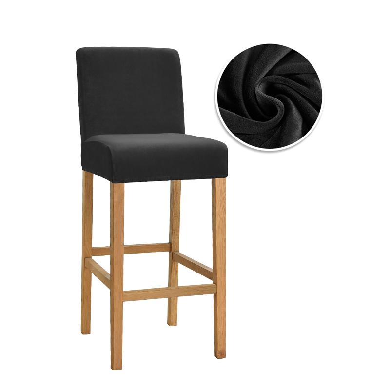 Velvet Fabric Bar Chair Covers Stretch Soft Dining Chair Covers Washable Short Back Covers Chairs For Kitchen Home Hotel Banquet