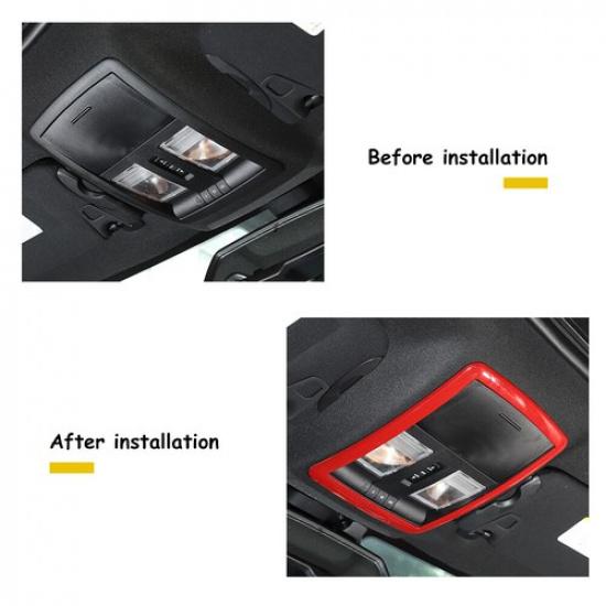 Car Roof Reading Light Frame Decoration Cover for Dodge Challenger 2010- Red