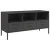 Vidaxl Szafka Pod Telewizor, Czarna, 100,5X39X50,5 Cm, Stalowa