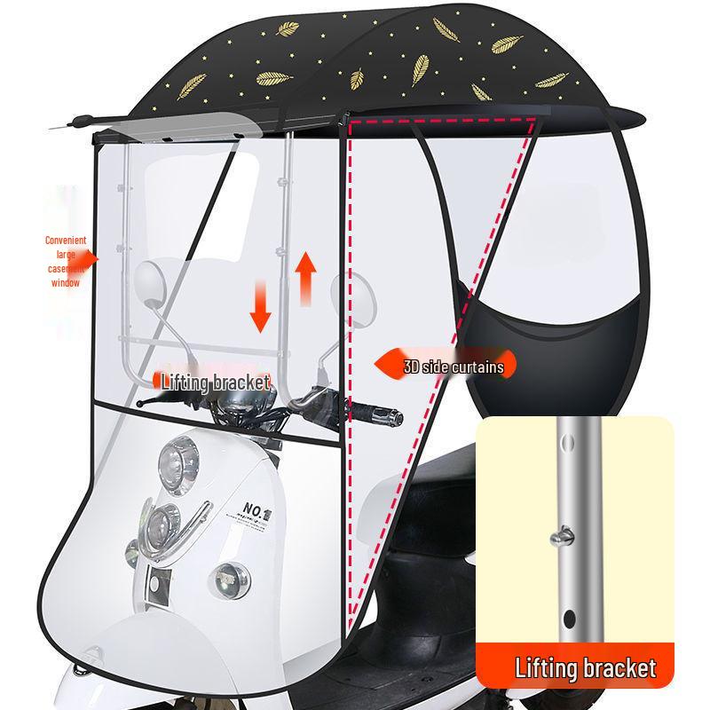 Parasole per Auto Elettrica: Tendalino Gonfiabile, Scudo Paravento Antipioggia, Copertura per Bicicletta e Motocicletta