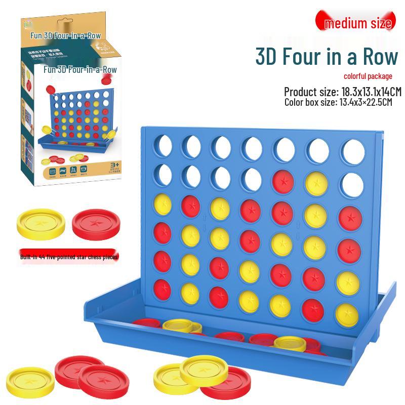 3D Children's Four-in-a-Row Chess Game – Parent-Child Interactive Table Toy