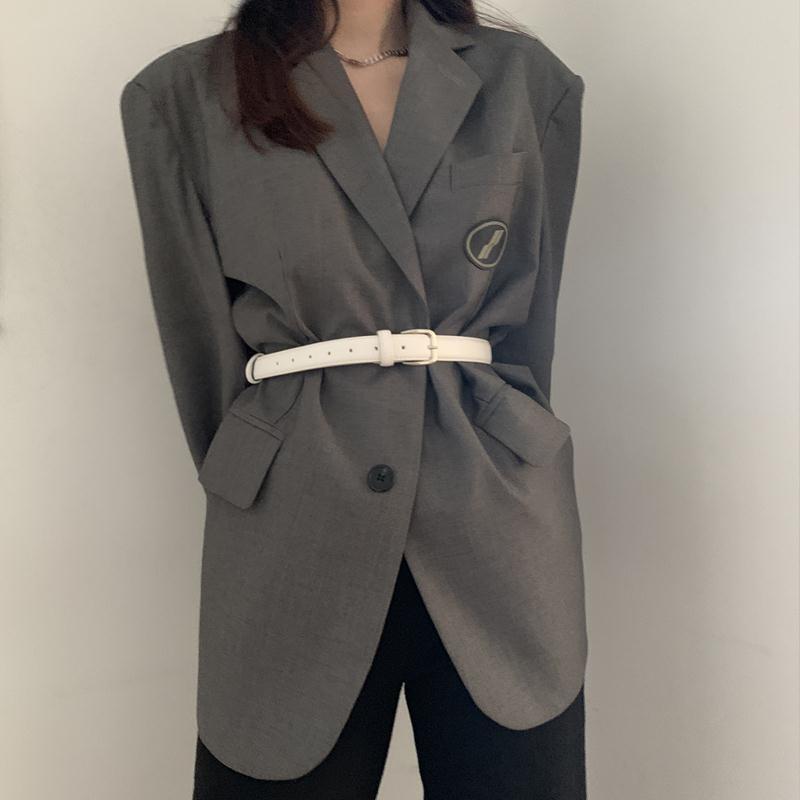 White Minimalist Timeless Womens Pu Waist Belt For Dresses Coats And More 95cm Style Fall