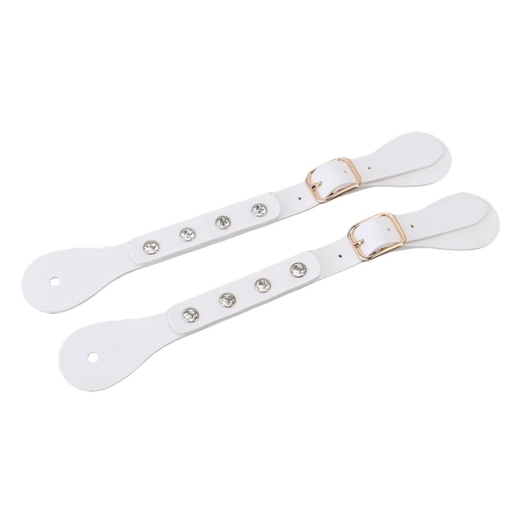 1 Pair Spur Straps Rhinestone Decorated Synthetic Lther Vintage Spur Boot Straps for Boots Equipment