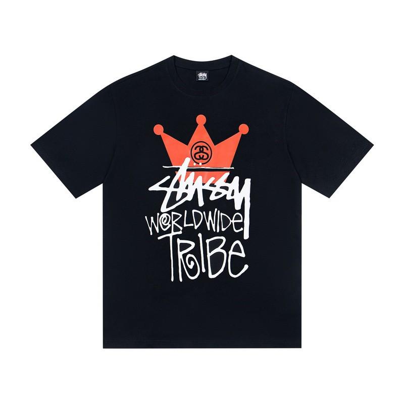 Camiseta de Algodón Unisex de Corte Holgado con Estampado de Letras Camiseta Casual de Manga Corta para Adolescentes y Adultos