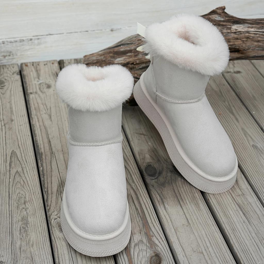 Fashion 2025 New Fashion Boots Women Casual Outdoor Winter Warm Ankle Length Comfortable Snow Shoes Women Bow Tie Female Boots Ladies
