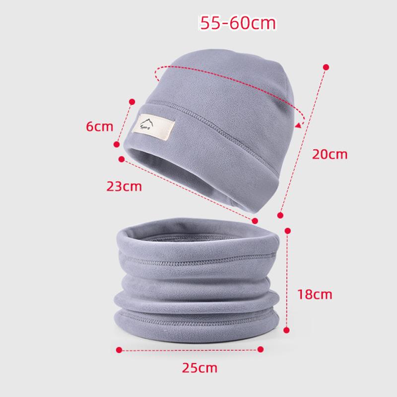 Winter Hat Scarf Suit Velvet Warm Ear Protection Cap Men Women Outdoor Cycling Coldproof Cap