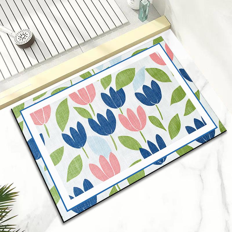 Bedroom Ins Wind Diatom Mud Absorbent Foot Mat Quick Dry Non-slip Mat Toilet Toilet Door Mat Cartoon Carpet