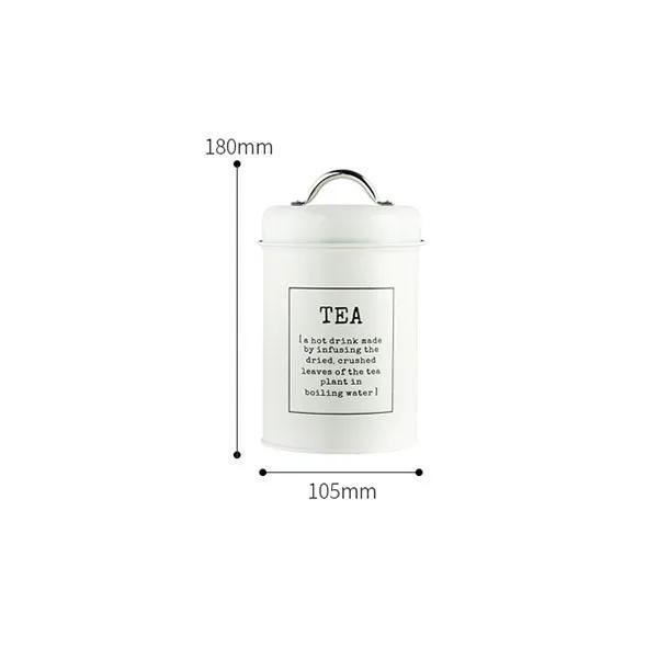 1.2L Storage Canister Jars for Tea Coffee Sugar, Vintage Metal Kitchen Food Storage Container Sealed Cookie Cans Kitchen Supply