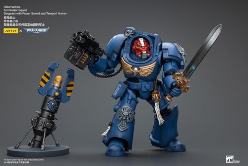 JoyToy Warhammer 40k: Ultramarine Terminator Sergeant with Power Sword and Teleport Home 1:18 Scale Action Figure