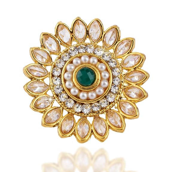 Latest Traditional Collections Copper and Cubic Zirconia Classic Cocktail Ring for Women & Girls