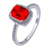 Multi-Color Rectangular Gemstone Ring: Classic Square Diamond Engagement Silver Jewelry