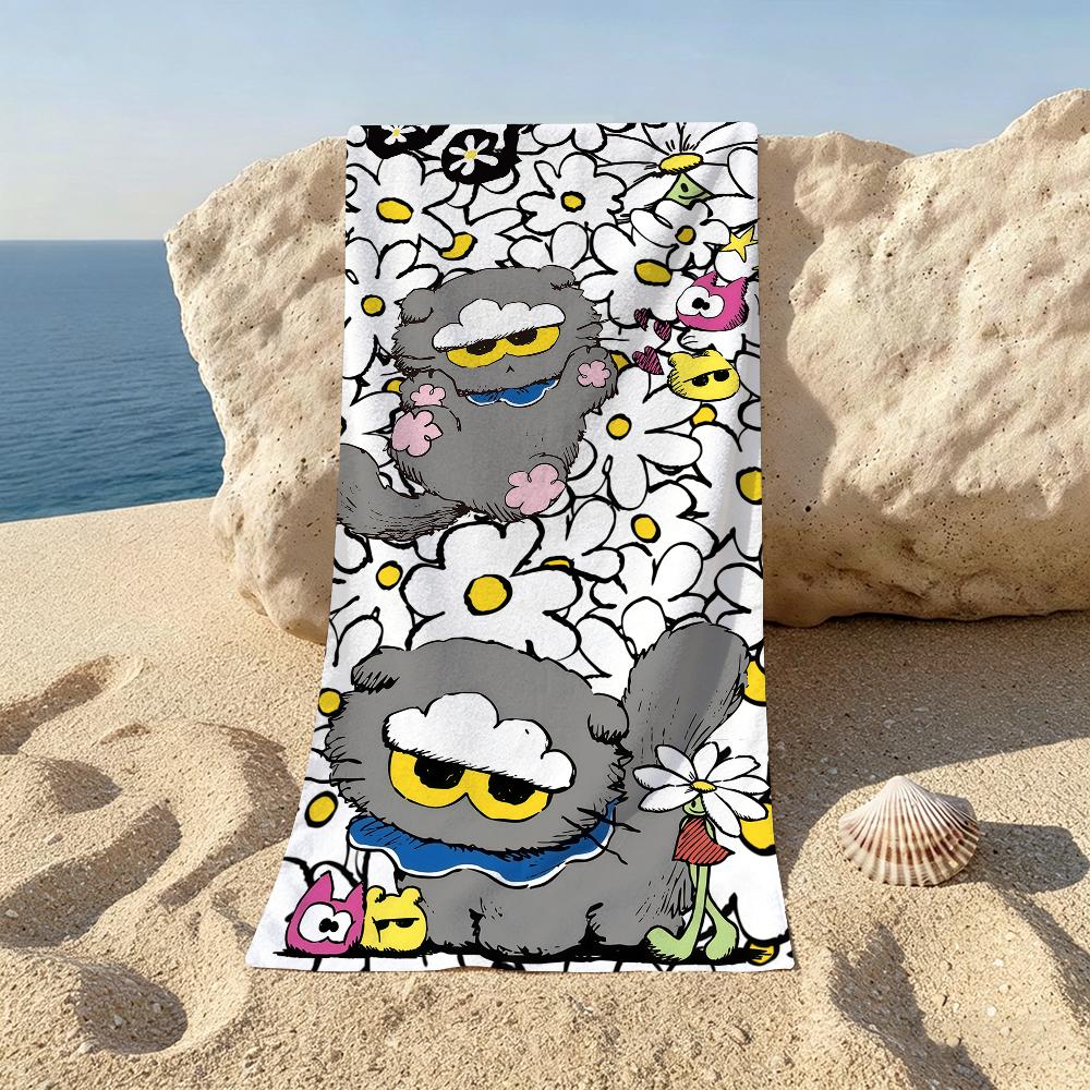 Cloud Cat Z-ZOA Beach Towel For Beaches Yoga Studios Gyms Hot Springs Swimming Pools And Picnics