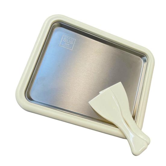 Manual Freezing Yogurt Maker Stainless Steel Ice Cream Roll Machine for Home