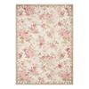Vintage Rose Garden Area Rug – Romantic Shabby Chic Pink Botanical Carpet for Living Room Bedroom, Soft Floral Accent Mat