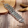 Nepalese Ethnic Style Retro Antique Silver Color Alloy Hollow Rhinestone Crystal Gems Bracelet For Women Daily Wear Accessories