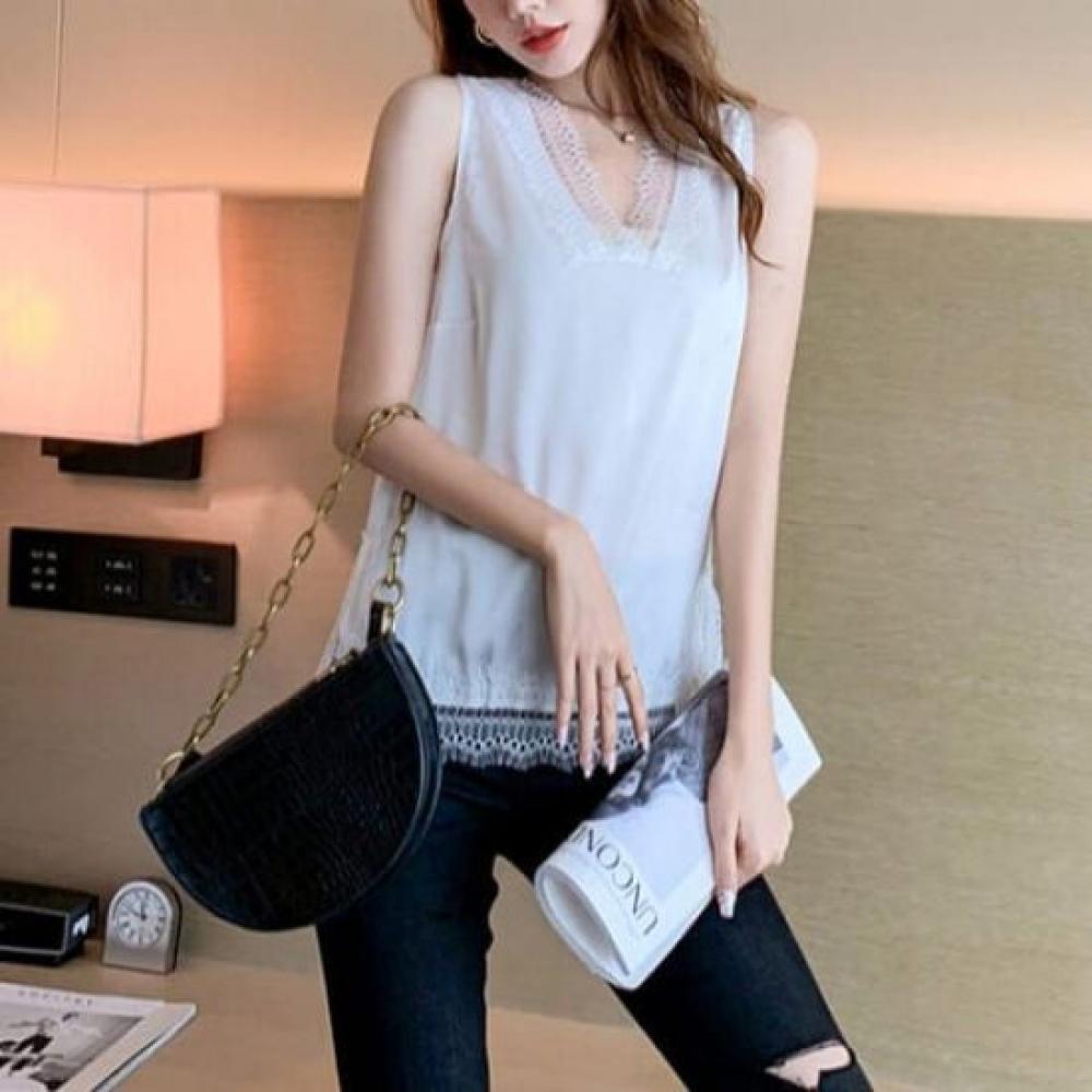 NaVaVa Women Vintage Lace V Neck sleeVeless Blouse Nb2678
