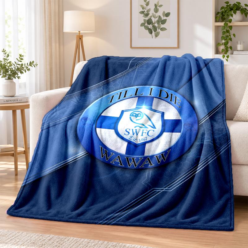 Sheffield Wednesday Printed Flannel Blanket Warm Comfort Bed Throw For Indoor Home Decoration