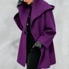 Womens Warm Autumn Winter Wool Thin Overcoat Long Slim Trench Jacket Ladies Outwear Wearing with Sweater