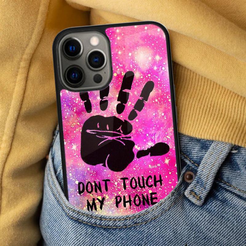 Don't Touch My Phone Soft Phone Case for iPhone 17 Air 16e Pro max 15 Pro 13 14 Plus 11 12 MagSafe Magnetic Coque