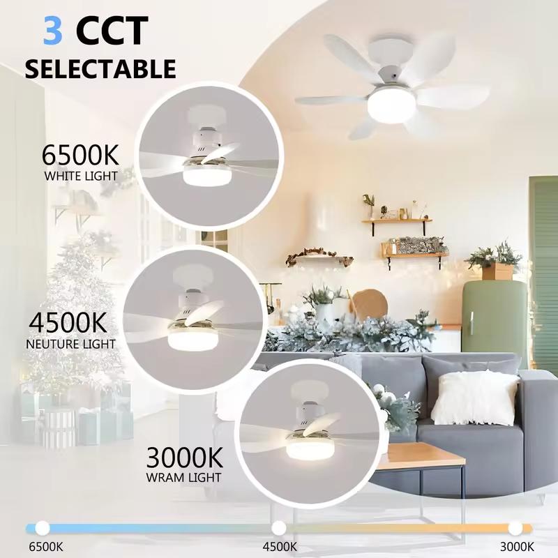 LED 30W Ceiling Fan Light E27 with Remote Dimming Function Suitable for Living Room Study and Home use 85-265V
