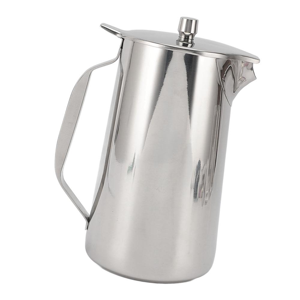 Silver Cold Water Kettle Stainless Steel Beverage Pitcher Modern Water Jug  Home Restaurant