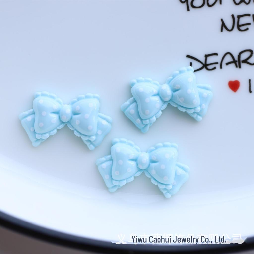 Polka Dot Bow Resin Jewelry Accessories for DIY Phone Case Decoration
