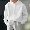 Men Lapel Neck Long Sleeve Button Up Casual Shirts Tops