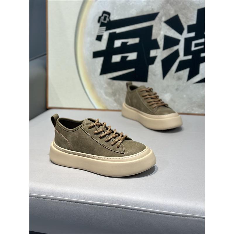 Spring new low-top leather surface light and comfortable casual soft-soled lace-up shoes jw