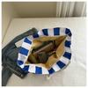 Canvas Women's Bag Large Capacity Shoulder Bag Striped Tote Bag 56*14*34cm
