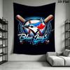 Toronto Blue Jays Wall Tapestry Aesthetic Wall Hanging Printed Fabric Blanket Decorative Tapestries for Bedroom Living Room Home Decor
