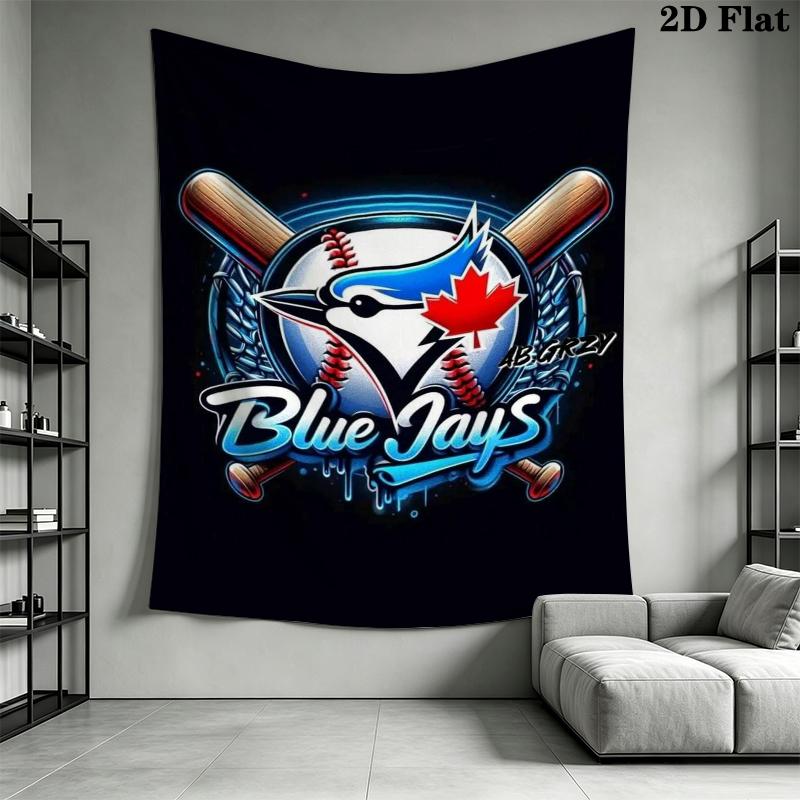 Toronto Blue Jays Wall Tapestry Aesthetic Wall Hanging Printed Fabric Blanket Decorative Tapestries for Bedroom Living Room Home Decor