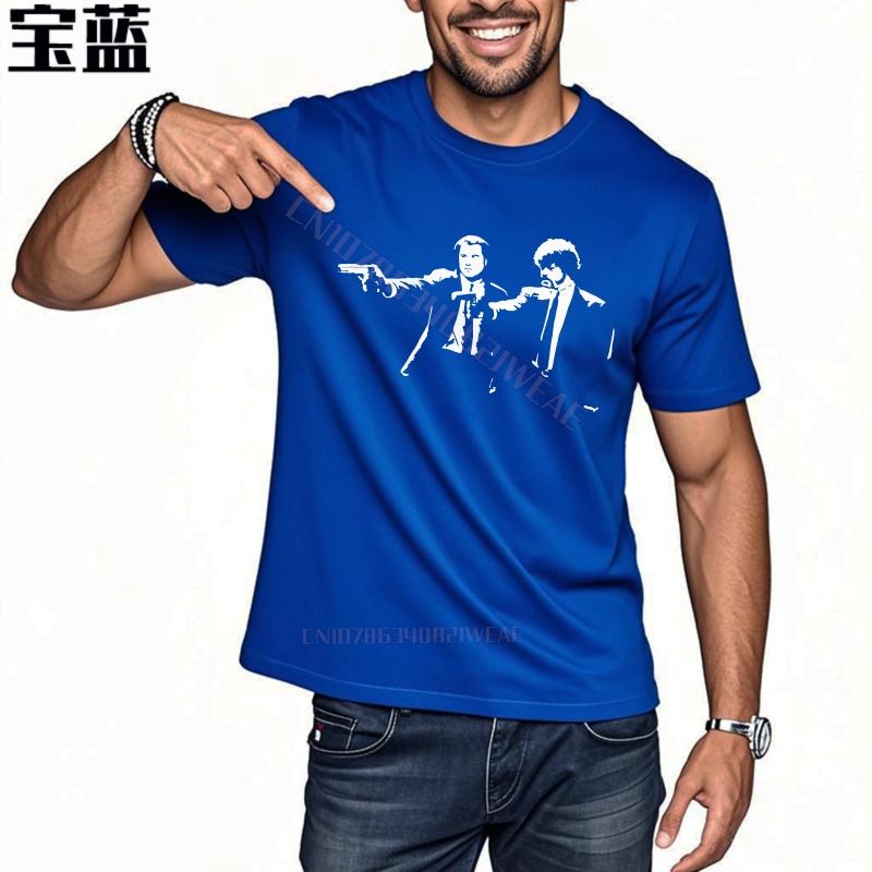 Summer top ONeck Cheap Tshirt Two Men Pointing Guns Streetwear Cheap Tshirt Fashionable Workout Tshirt for man
