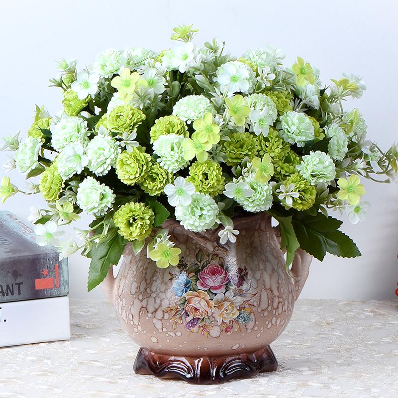 European Rose Silk Floral Arrangement - Artificial Bouquet for Living Room & Dining Table Decor