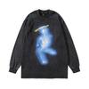 High Street Printed Sweater Ins American Retro Trendy Brand Washed Old Oversize Cotton Long Sleeve T-Shirt Men