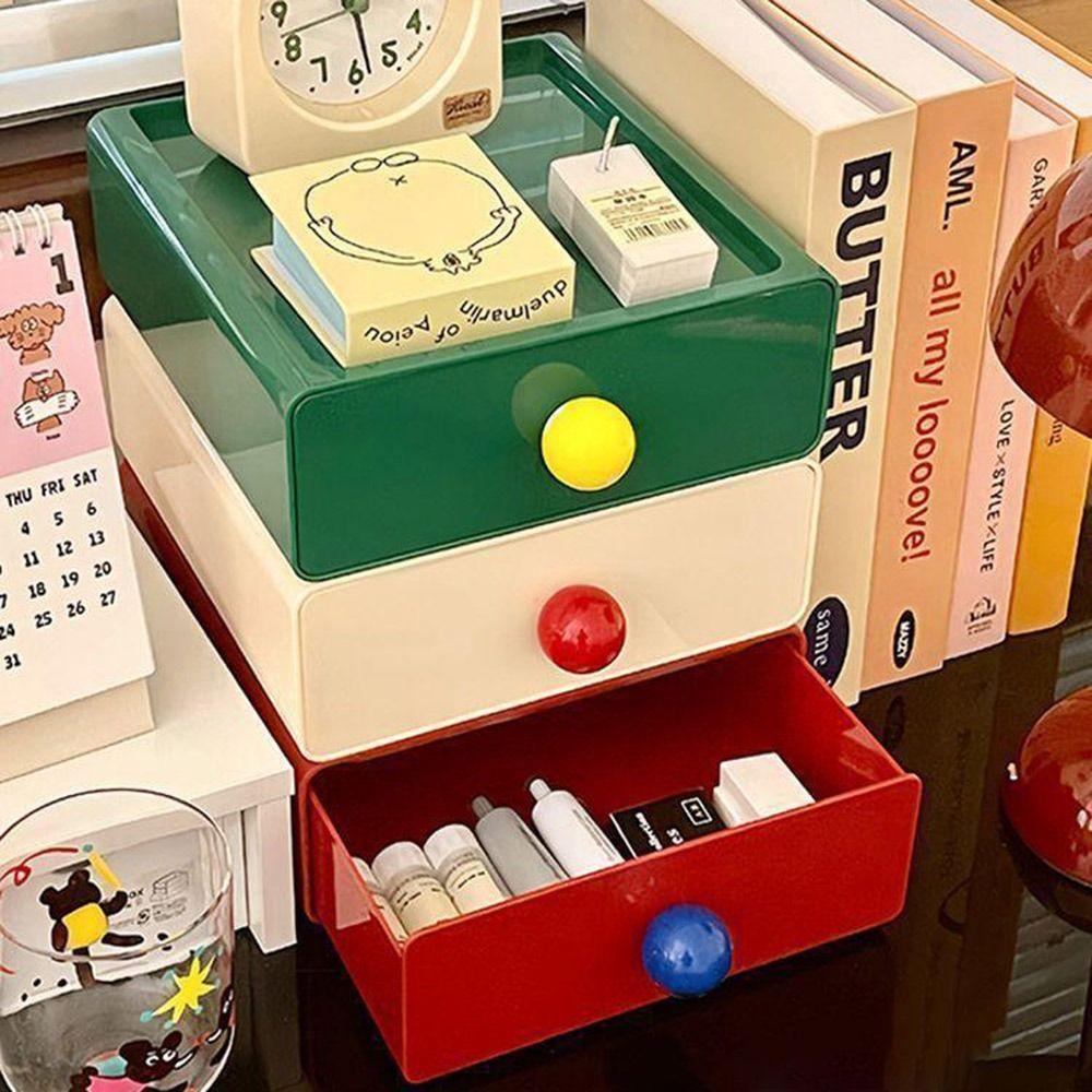 Stackable Cosmetics Storage Box Dopamine Stationery Storage Rack Desk Organizer Box  Home Office