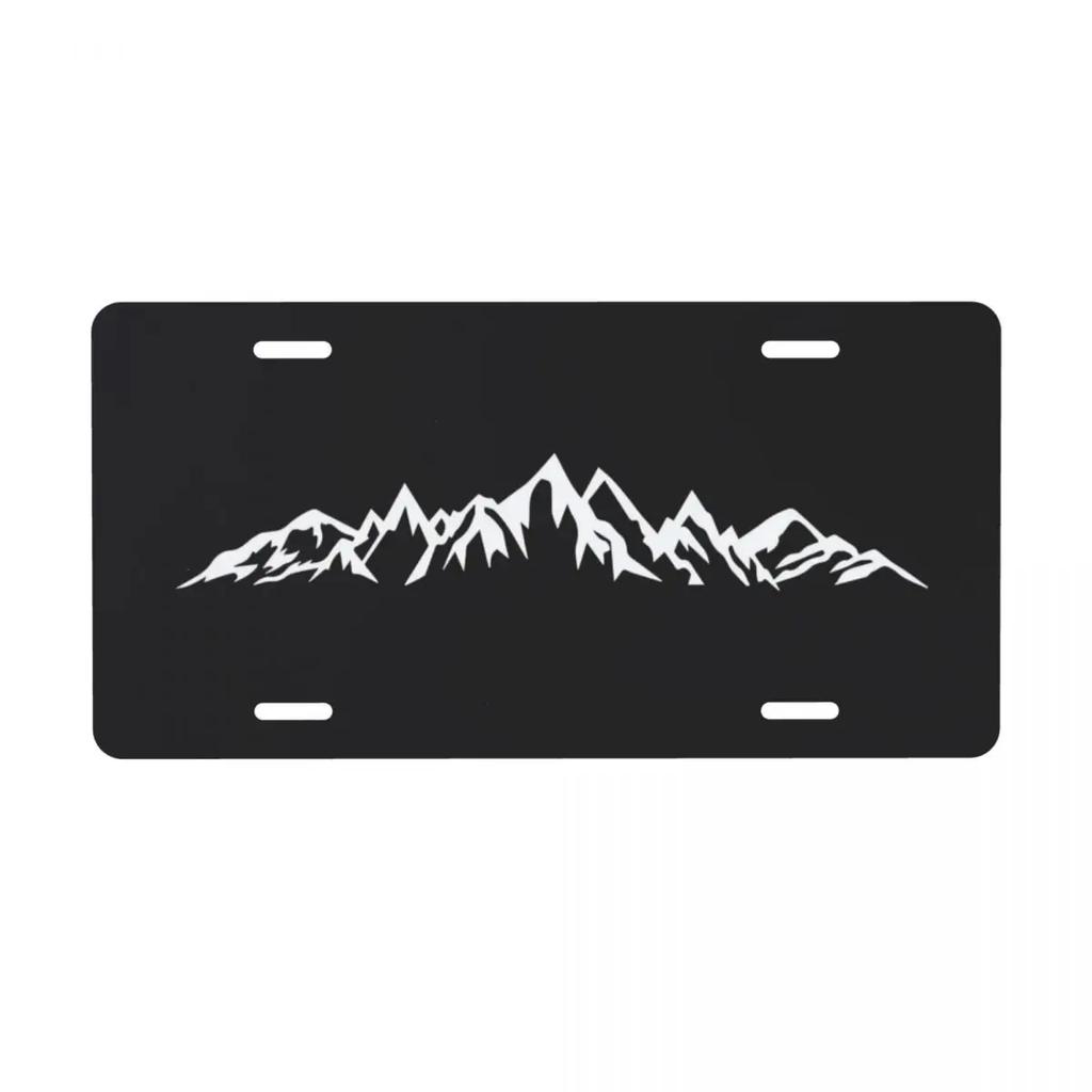 Novelty Deer In The Mountains Decorative Metal License Plate Compass Camper Aluminum Car Front Vanity Tag 6x12 Inch